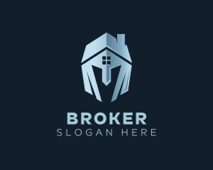 House Helmet Broker logo design