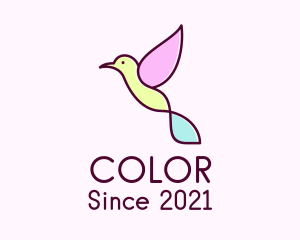 Pastel Hummingbird Outline logo design