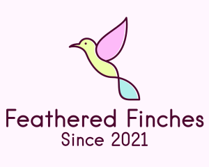 Pastel Hummingbird Outline logo design