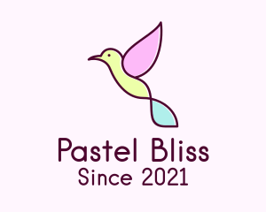 Pastel Hummingbird Outline logo design