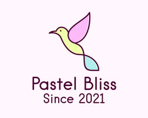 Pastel - Pastel Hummingbird Outline logo design