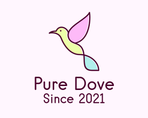 Pastel Hummingbird Outline logo design