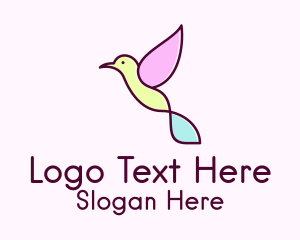 Pastel Hummingbird Outline Logo