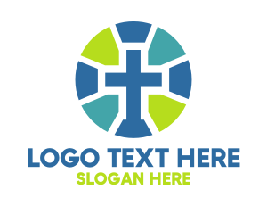 Vatican - Mosaic Cross Badge logo design