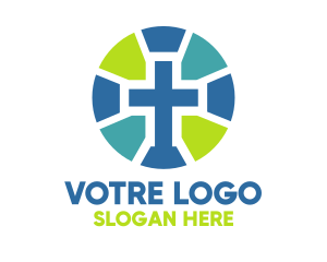 Mosaic Cross Badge Logo