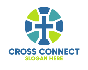 Cross - Mosaic Cross Badge logo design