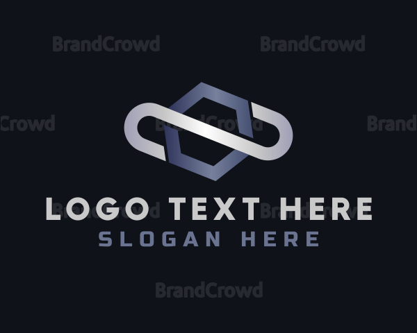 Metallic Hexagon Loop Logo