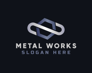 Metal - Metallic Hexagon Loop logo design
