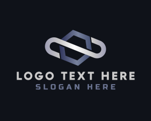 Car Rental - Metallic Hexagon Loop logo design