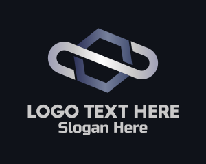 Metal - Metallic Hexagon Loop logo design