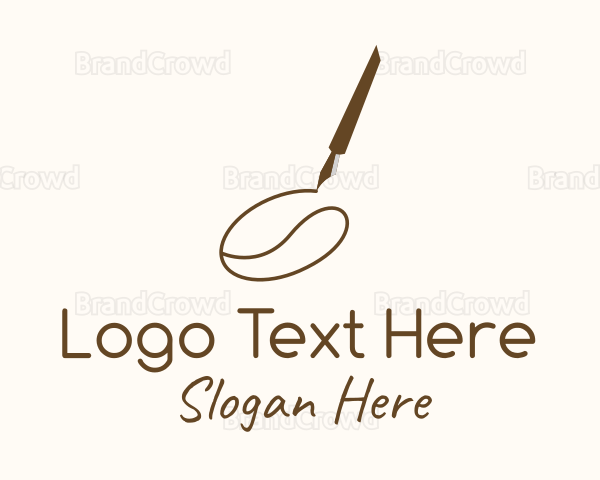 Coffee Bean Drawing Logo