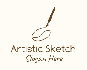 Drawing - Coffee Bean Drawing logo design