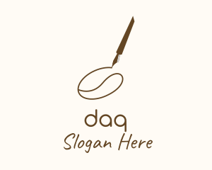 Writer - Coffee Bean Drawing logo design