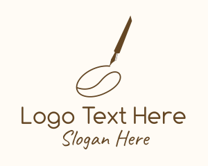 Coffee Bean Drawing Logo