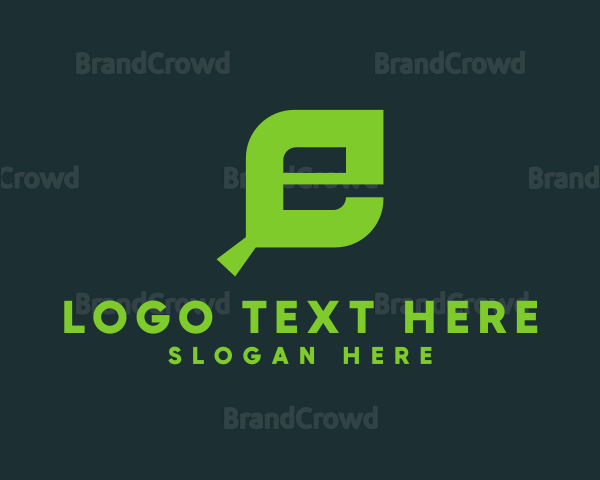 Organic Leaf Letter E Logo