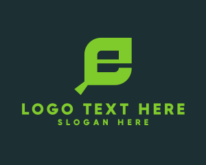 Organic Leaf Letter E Logo