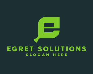 Organic Leaf Letter E logo design