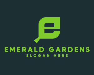 Organic Leaf Letter E logo design