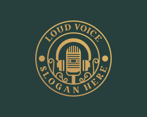 Radio Microphone Podcast logo design