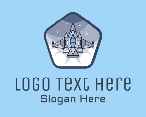 Space Travel - Spaceship Rocket Fighter Jet logo design