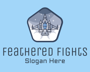 Spaceship Rocket Fighter Jet logo design