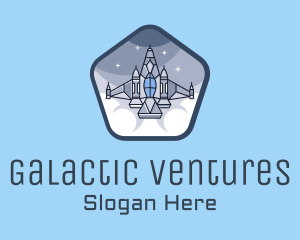 Spaceship Rocket Fighter Jet logo design