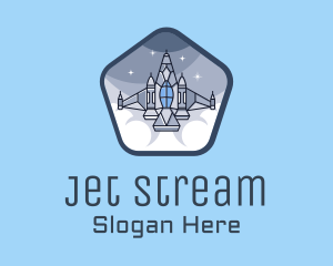 Jet - Spaceship Rocket Fighter Jet logo design