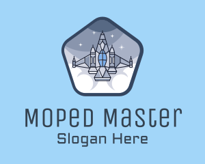 Spaceship Rocket Fighter Jet logo design