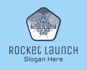 Spaceship Rocket Fighter Jet logo design