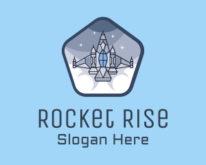 Launch - Spaceship Rocket Fighter Jet logo design
