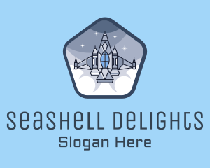 Spaceship Rocket Fighter Jet logo design