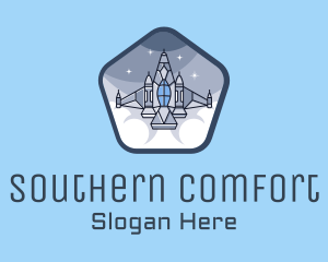 Spaceship Rocket Fighter Jet logo design