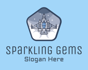 Spaceship Rocket Fighter Jet logo design