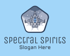 Spaceship Rocket Fighter Jet logo design