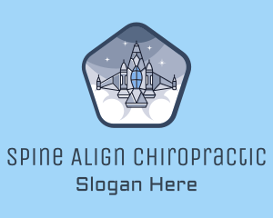 Spaceship Rocket Fighter Jet logo design