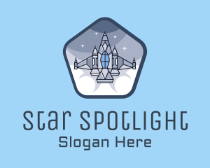 Spaceship Rocket Fighter Jet logo design