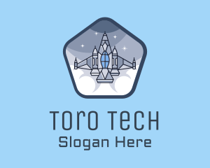 Spaceship Rocket Fighter Jet logo design