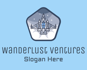 Spaceship Rocket Fighter Jet logo design