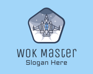 Spaceship Rocket Fighter Jet logo design