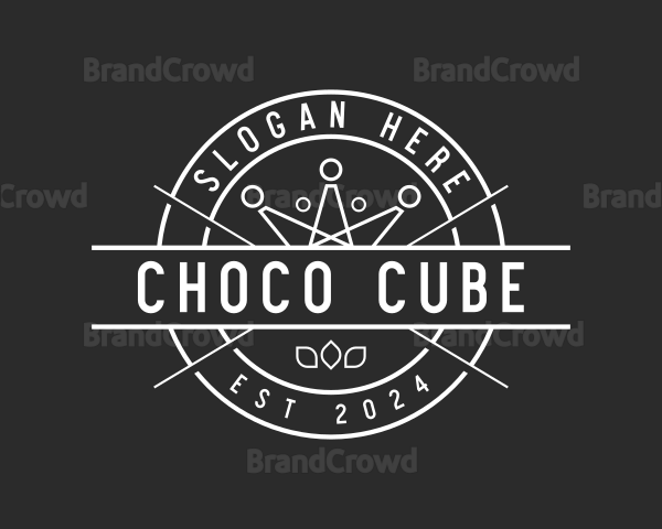Hipster Crown Badge Logo