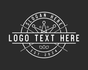 Studio - Hipster Crown Badge logo design
