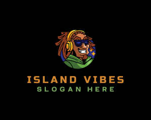Reggae - DJ Reggae Headphone logo design