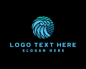 Wave Pool - Wave Water Ocean logo design