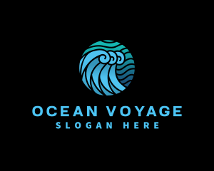 Wave Water Ocean logo design