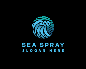 Wave Water Ocean logo design