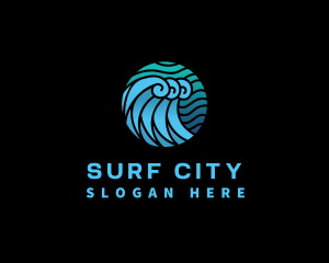 Wave Water Ocean logo design