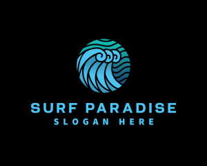 Wave Water Ocean logo design