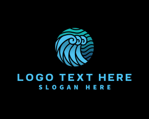 Pool - Wave Water Ocean logo design