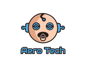 Robot Baby Manchild logo design