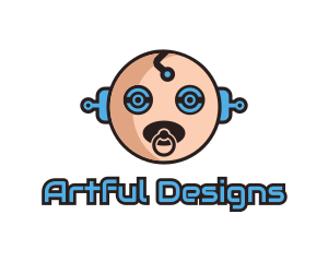 Robot Baby Manchild logo design